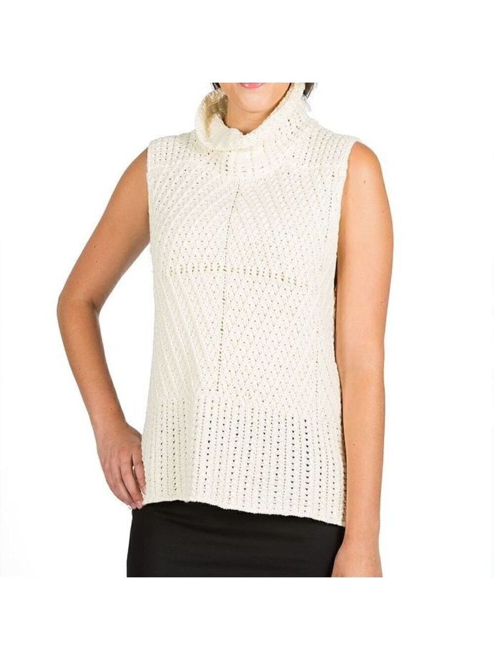 Harve Benard Sleeveless Knit Turtle Neck Top